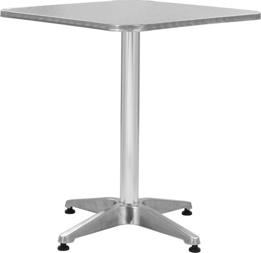 VidaXL Tuintafel 60x60x70 cm aluminium zilverkleurig