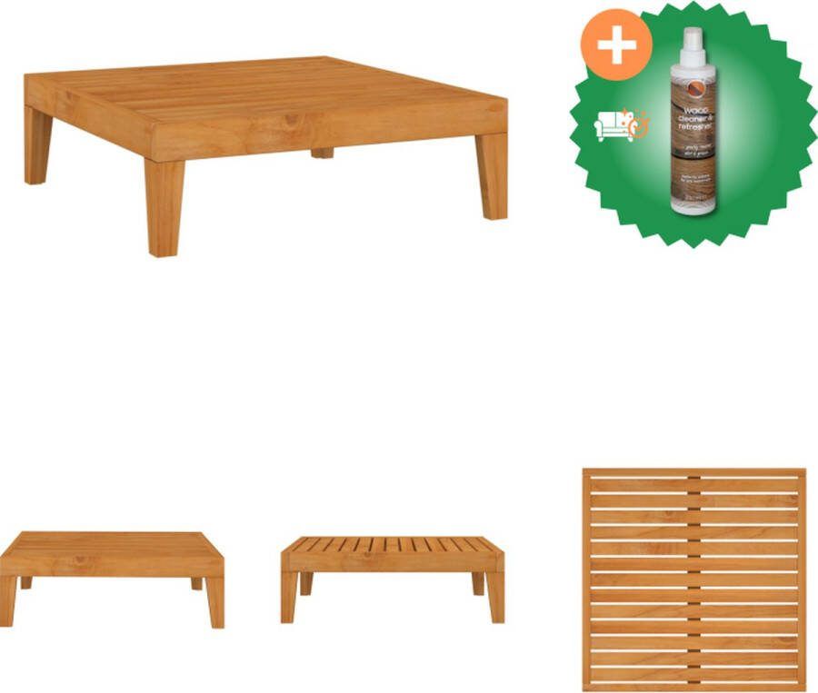 VidaXL Houten Tuintafel Acaciahout Weerbestendig 68.5 x 68.5 x 24 cm Montage vereist Tuinbank Inclusief Houtreiniger en verfrisser