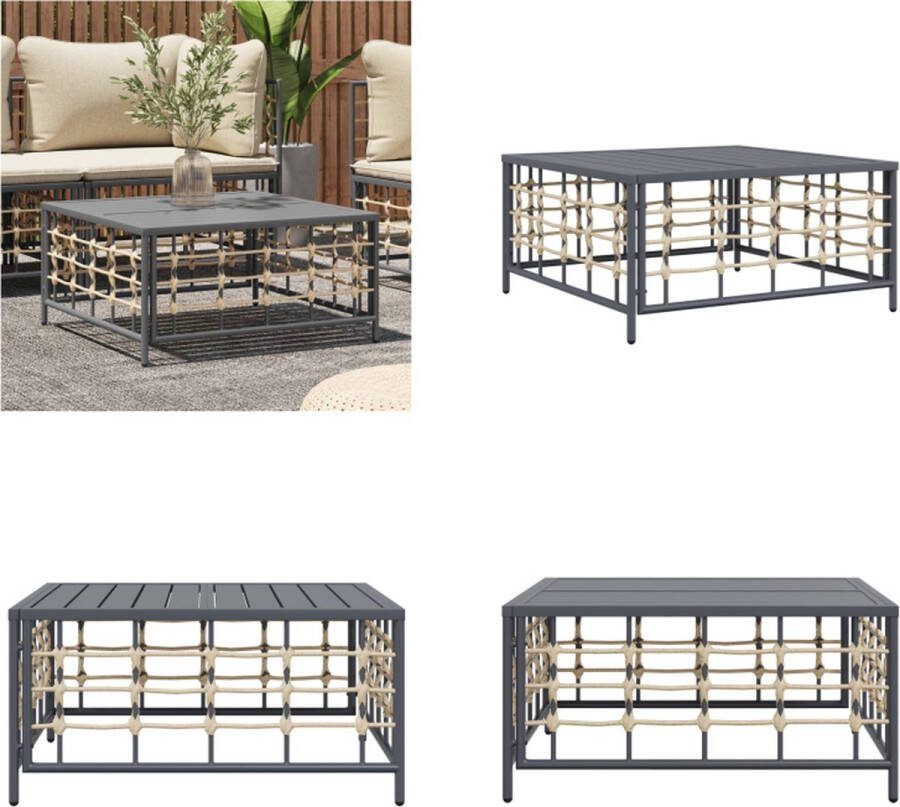 VidaXL Tuintafel 70x70x34 cm poly rattan antracietkleurig Tuintafel Tuintafels Picknicktafel Tuinmeubel