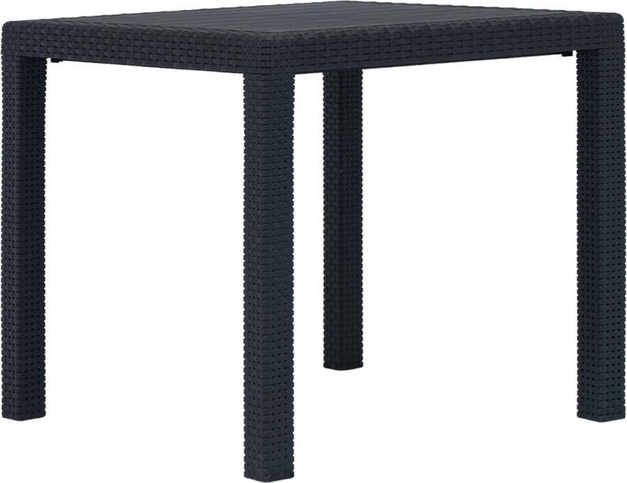 VidaXL Tuintafel 79x79x72 cm rattan-look kunststof antraciet VDXL_45602