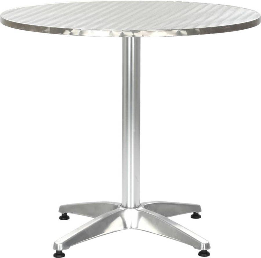 VidaXL Tuintafel 80x70 cm aluminium zilverkleurig