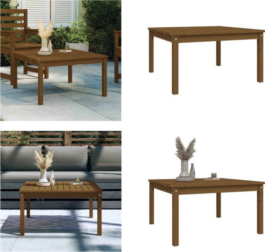VidaXL Tuintafel 82-5x82-5x45 cm massief grenenhout honingbruin Tuintafel Tuintafels Tuin Tafel Bijzettafel