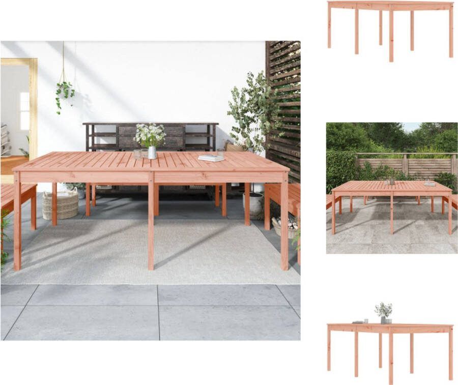 VidaXL Tuintafel Douglas Houten Terrastafel Massief 203.5 x 100 x 76 cm Tuinset