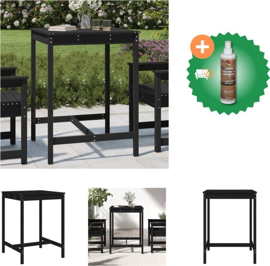 VidaXL Tuintafel Grenenhout 82.5 x 82.5 x 110 cm Stabiel frame Stevig tafelblad Breed toepasbaar Tuinset Inclusief Houtreiniger en verfrisser