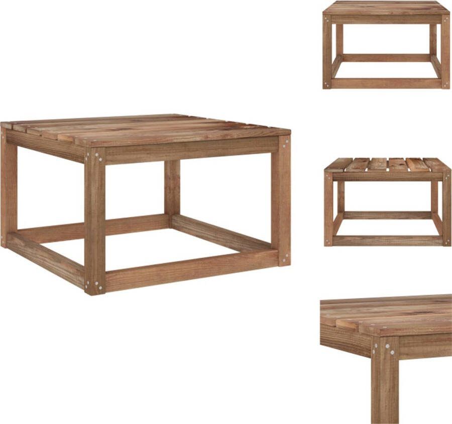 VidaXL tuintafel houten pallet 60x60x36.5cm bruin Tuinbank