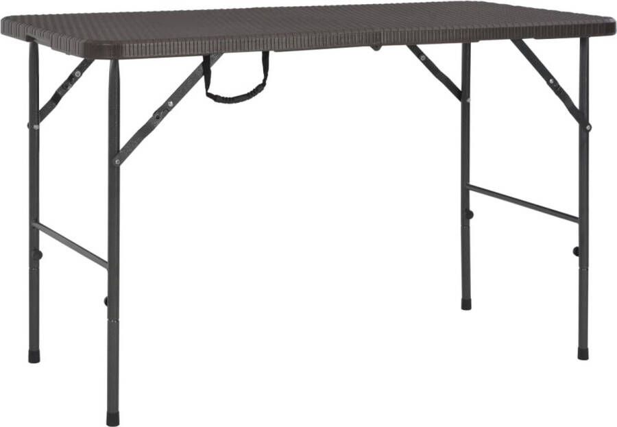 VidaXL Tuintafel inklapbaar rattan look 120x60x74 cm HDPE bruin VDXL_44553