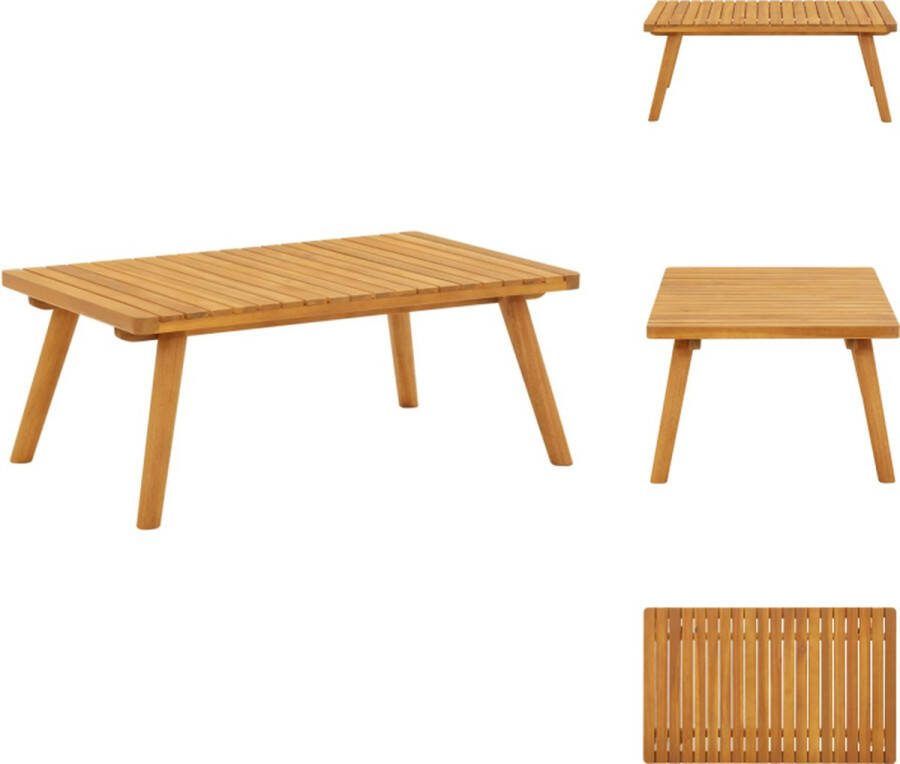 VidaXL Tuintafel Massief Acaciahout 90 x 55 x 35 cm Weerbestendig Tuinbank