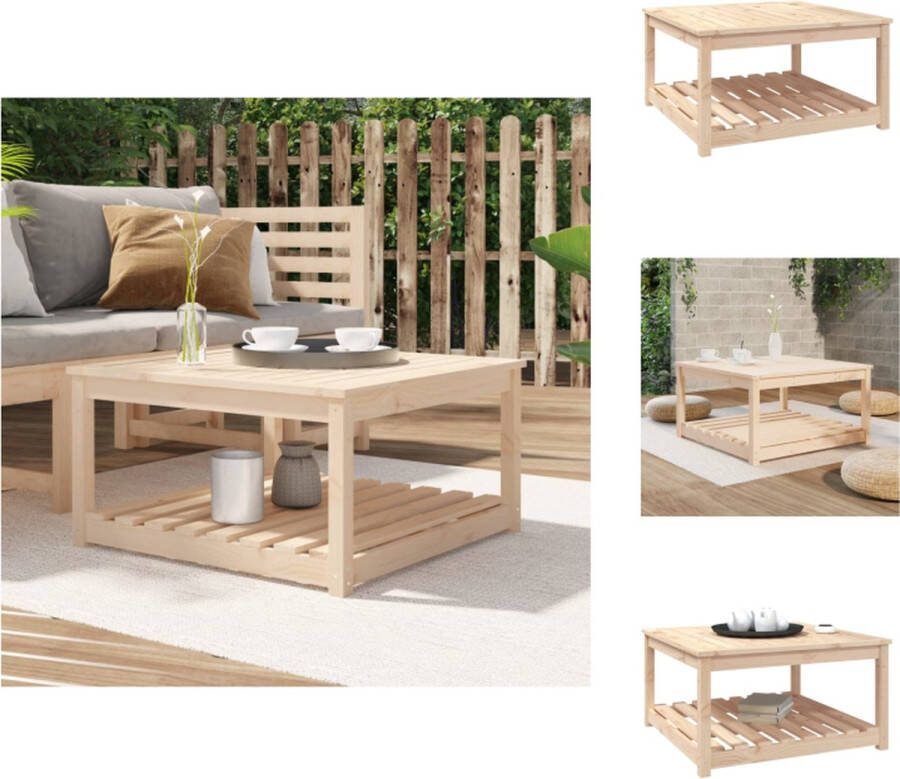 VidaXL Tuintafel Massief Grenenhout 82.5 x 82.5 x 45 cm Opbergruimte Tuinset