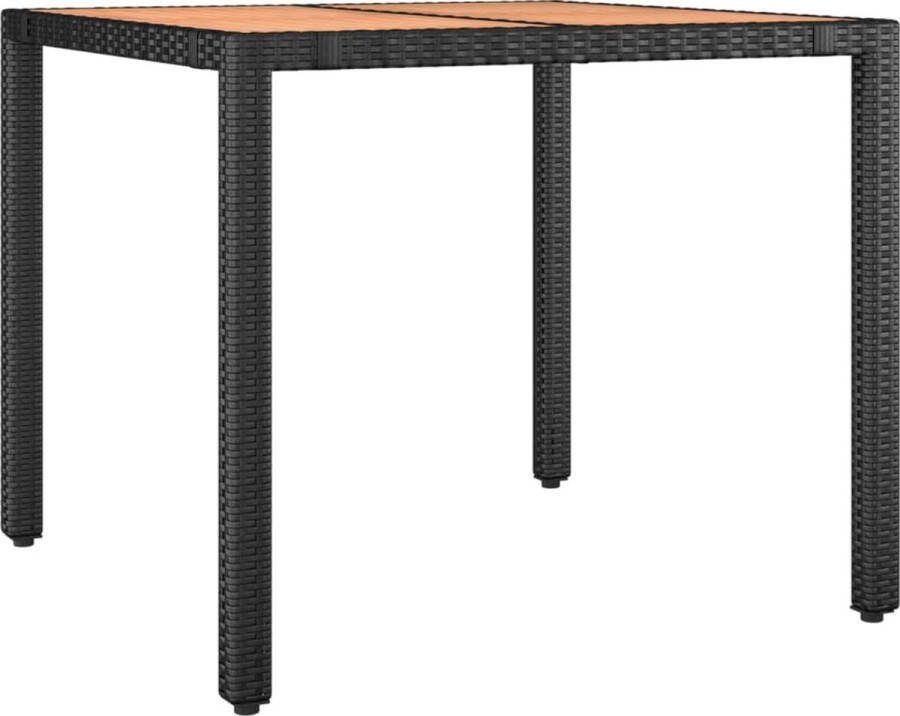 VidaXL -Tuintafel-met-houten-blad-poly-ratten-en-acaciahout-zwart