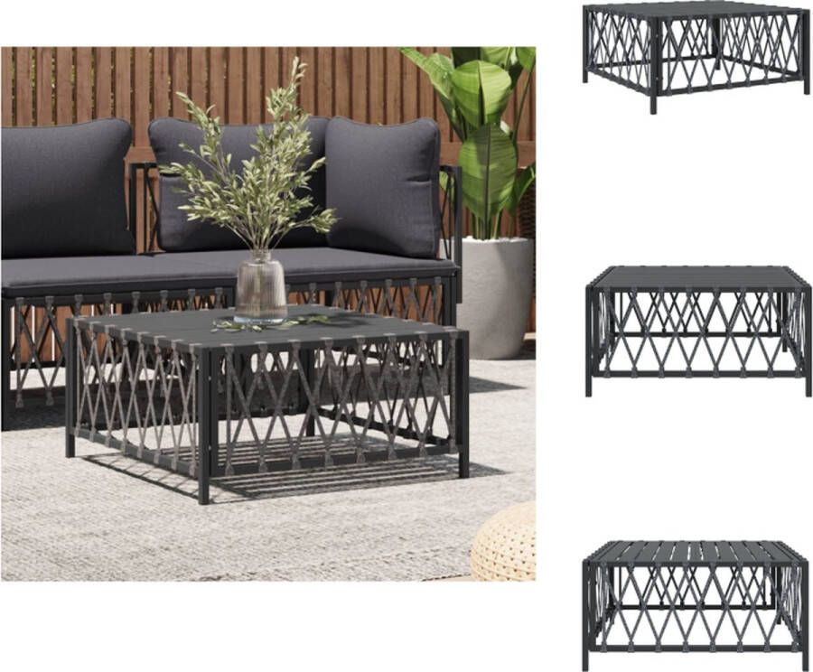 VidaXL Tuintafel Modulair Ontwerp Antraciet 70 x 70 x 34 cm Draagvermogen 110 kg Tuinbank