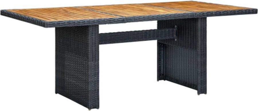 VidaXL Tuintafel poly rattan en massief acaciahout donkergrijs VDXL_313310