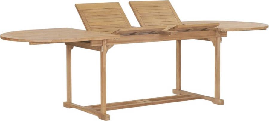 VidaXL Tuintafel verlengbaar ovaal 180-280x100x75 cm massief teakhout VDXL_44679