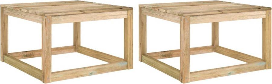 VidaXL -Tuintafels-2-st-pallet-60x60x36 5-cm-geïmpregneerd-grenenhout
