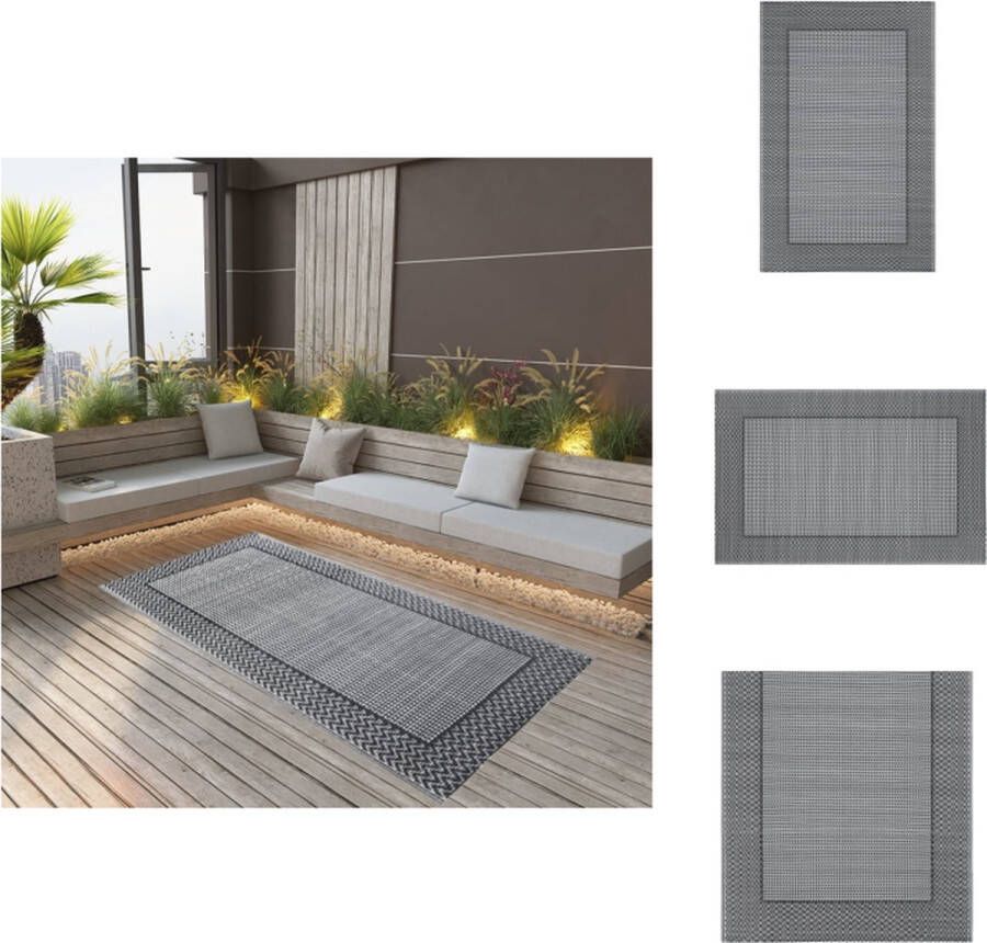 VidaXL Tuintapijt Grijs 190 x 290 cm Dubbellaagse Jacquard PP Buitenkeuken