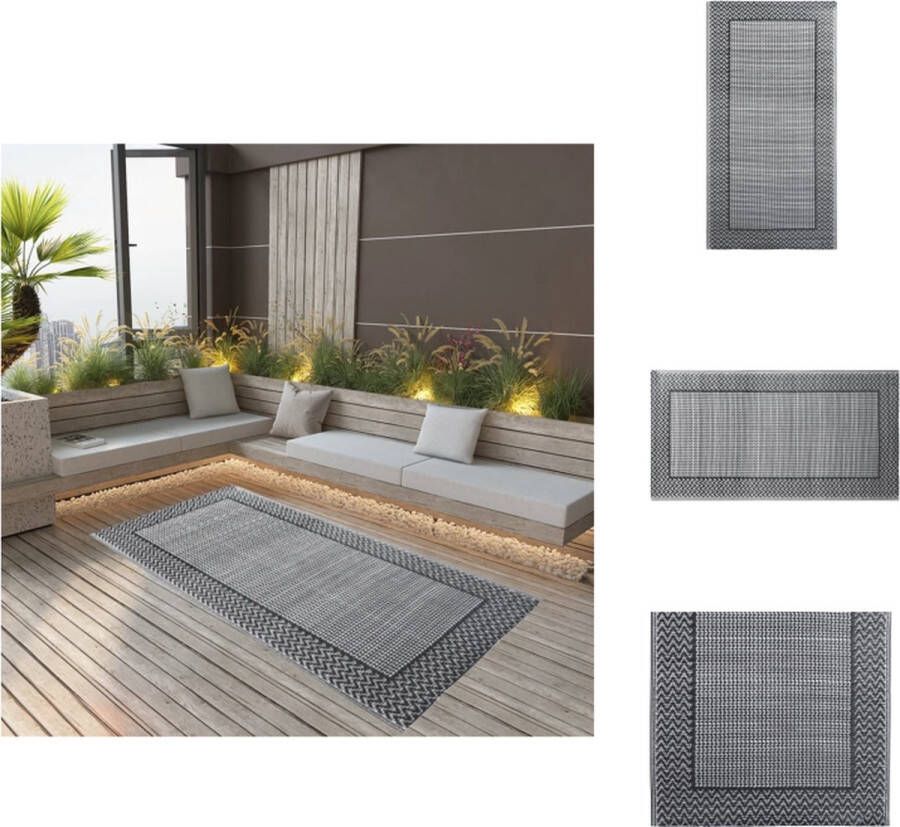 VidaXL Tuintapijt Grijs 80 x 150 cm Dubbellaagse jacquard Buitenkeuken