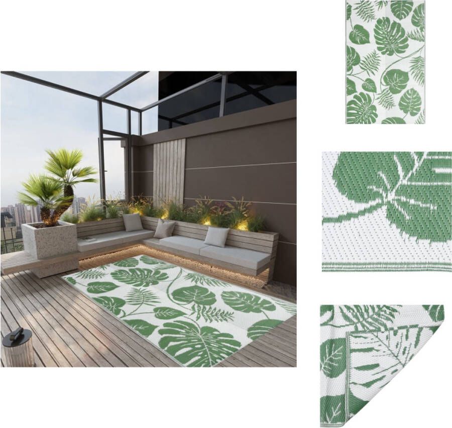 VidaXL Tuintapijt Groen 160 x 230 cm PP-materiaal Dubbellaags jacquard Buitenkeuken