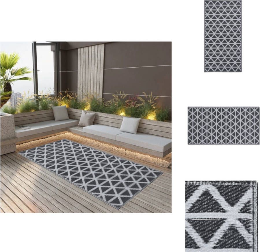 VidaXL Tuintapijt Trendy Polypropyleen 120 x 180 cm Zwarte kleur Buitenkeuken