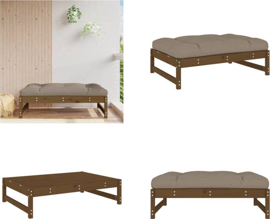 VidaXL Tuinvoetenbank 120x80 cm massief grenenhout honingbruin Tuinvoetenbank Tuinvoetenbanken Voetenbank Voetensteun