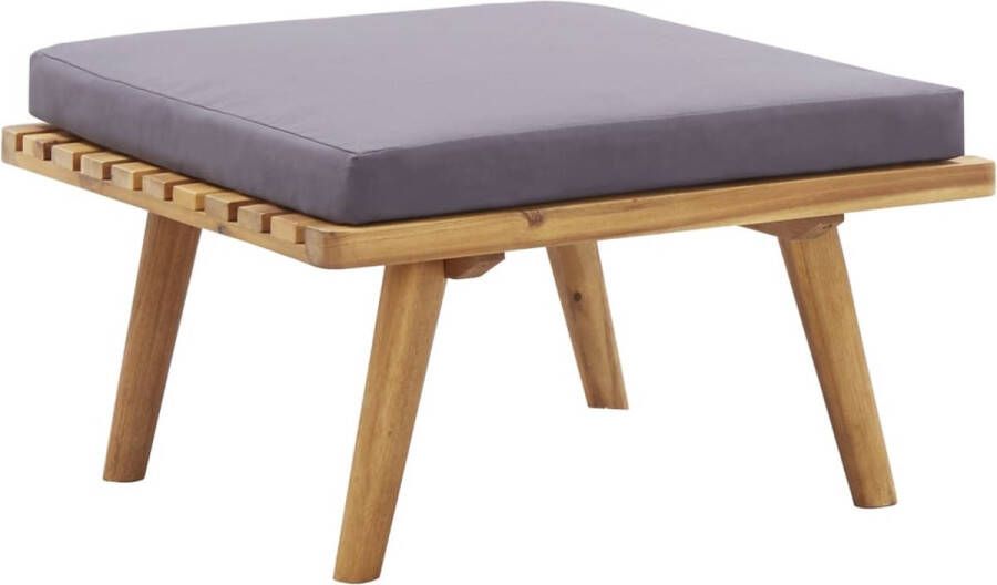 VidaXL Patio Footstool with Cushion 23.6x23.6x11.4 Solid Acacia Wood