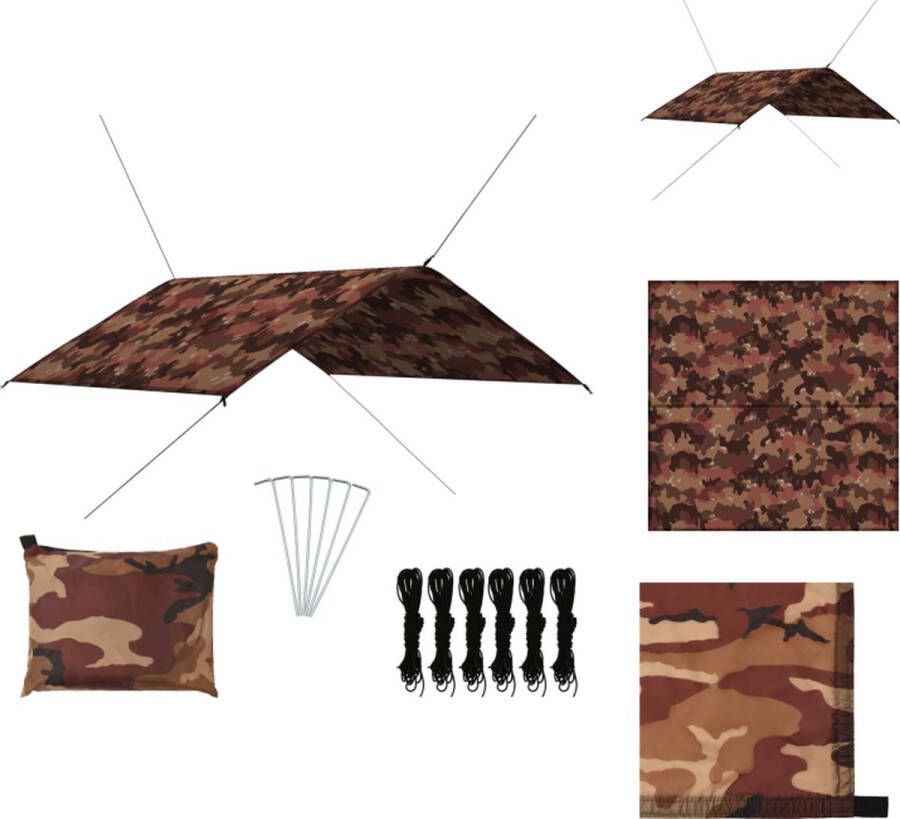VidaXL Tuinzeil Camouflage 400x400 cm 180 T Polyester PA-coating Parasol