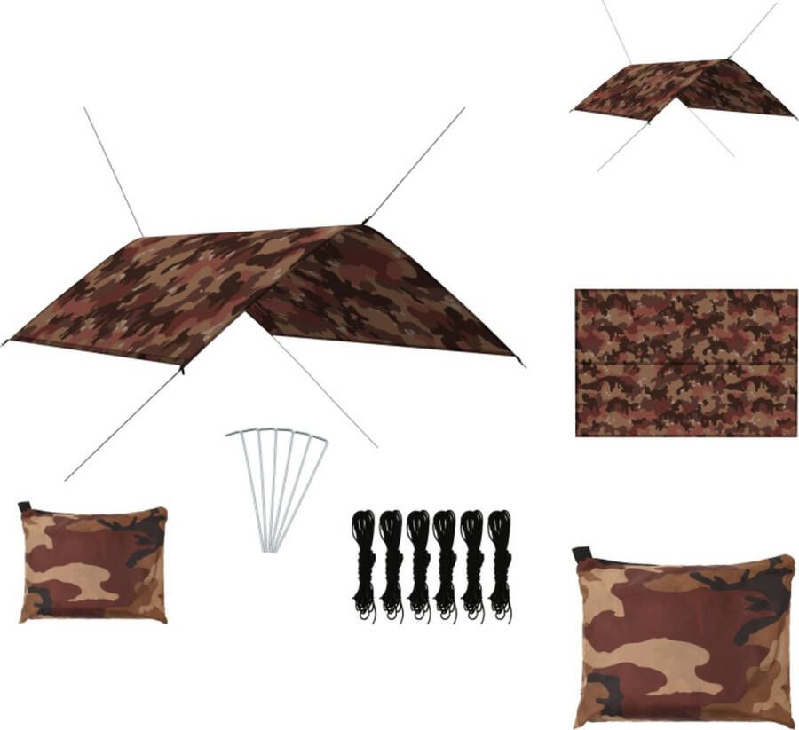 VidaXL Tuinzeil Camouflage Polyester 300 x 200 cm Uv-bestendig Parasol