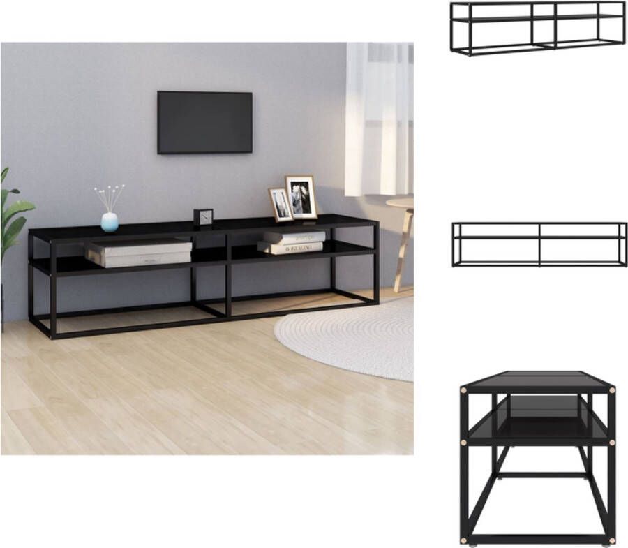 VidaXL TV-kast 160 x 40 x 40.5 cm zwart glas en staal Kast