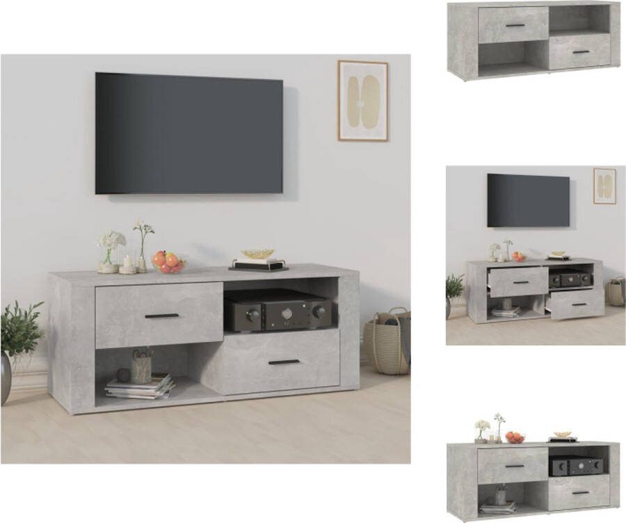 VidaXL Tv-kast Betongrijs bewerkt hout 100x35x40cm Sterk en stijlvol Kast
