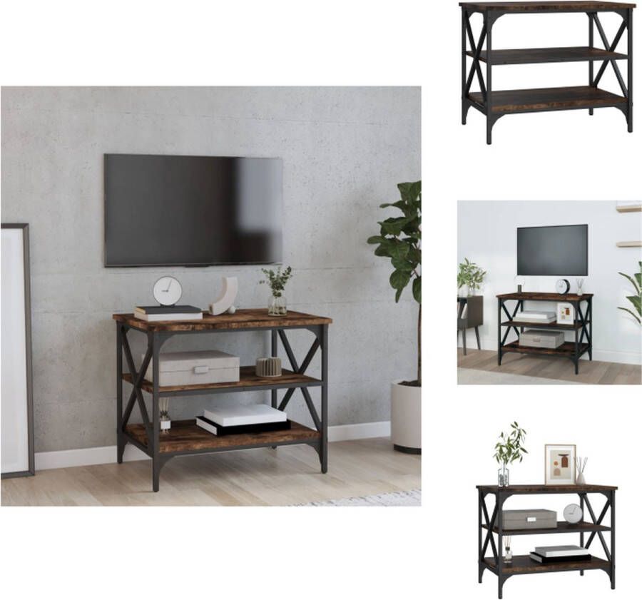 VidaXL Tv-kast Industrieel 60x40x50 cm Gerookt eiken Duurzaam hout en ijzer Tafel