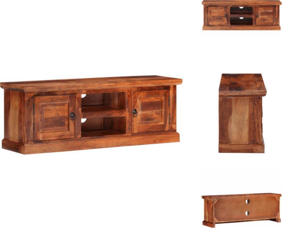 VidaXL Tv-kast Massief Acacia 112 x 30 x 40 cm Honingkleurige afwerking Kast
