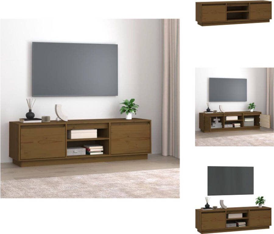 VidaXL TV-kast Massief grenenhout 140 x 35 x 40 cm Honey Brown Kast