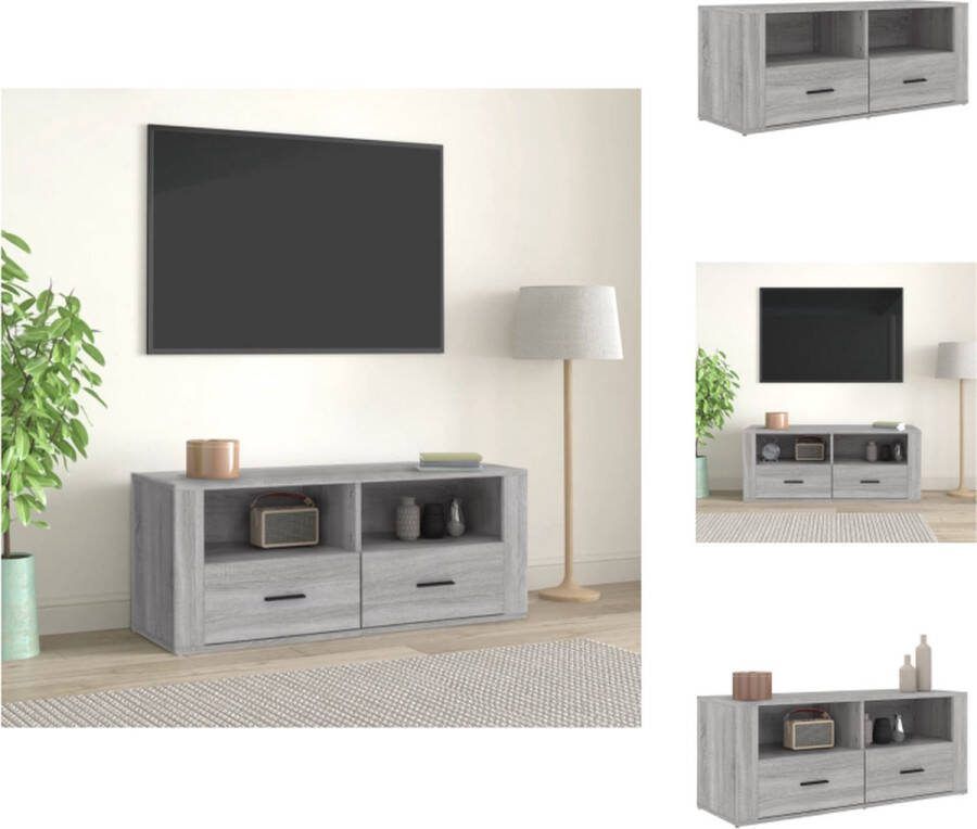 VidaXL Tv-kast Sonoma Eiken 100x35x40 cm Stereokast met opbergruimte Kast