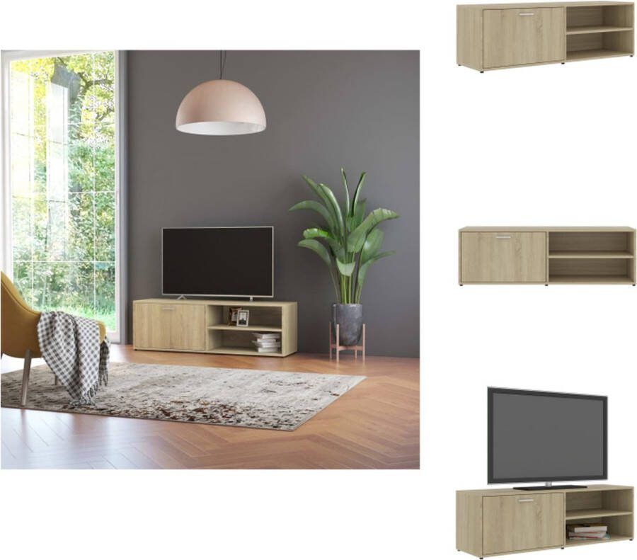 VidaXL TV-kast Sonoma eiken 120 x 34 x 37 cm met deur en 2 vakken Kast