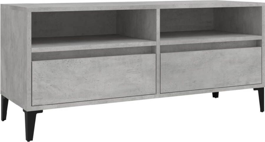 VidaXL -Tv-meubel-100x34 5x44 5-cm-bewerkt-hout-betongrijs