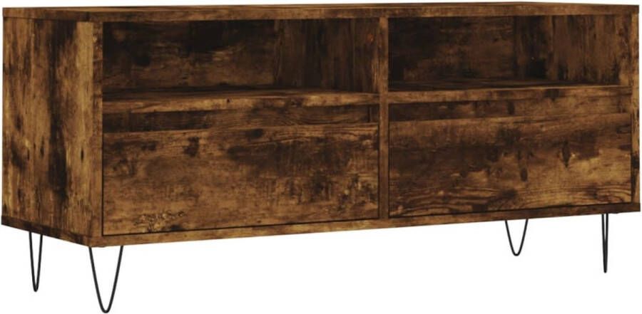 VidaXL -Tv-meubel-100x34 5x44 5-cm-bewerkt-hout-gerookt-eikenkleurig