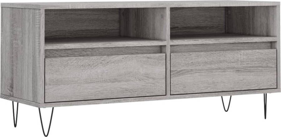 VidaXL -Tv-meubel-100x34 5x44 5-cm-bewerkt-hout-grijs-sonoma-eikenkleur