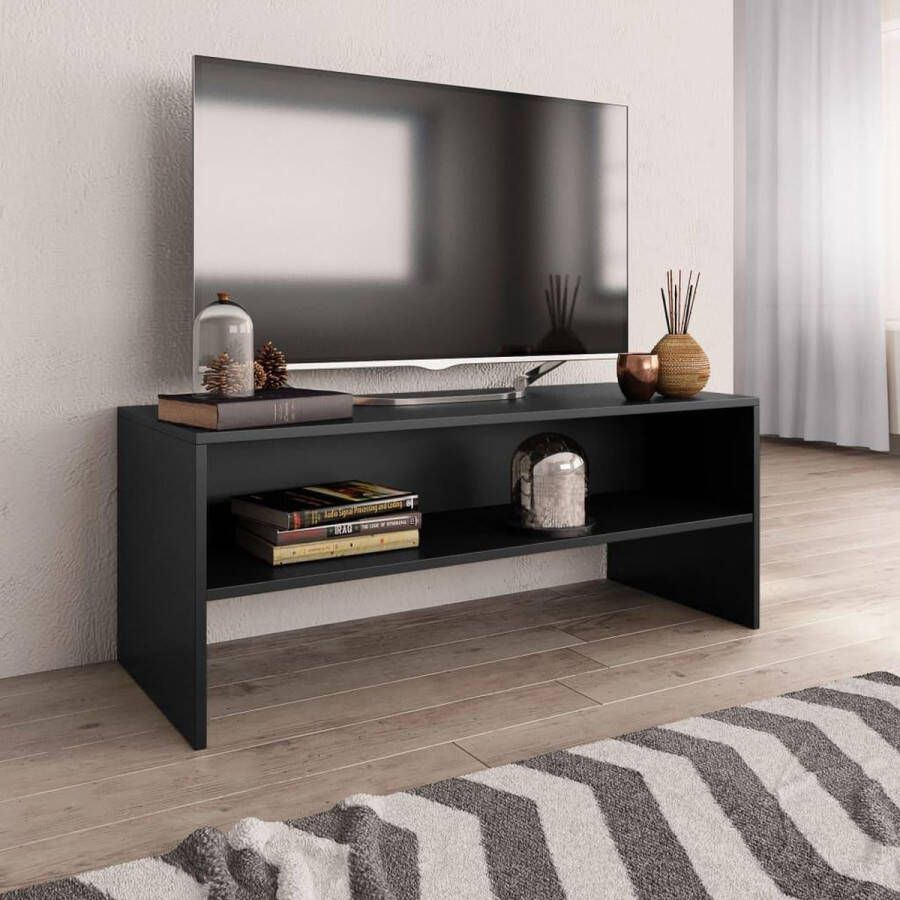 vidaXL Tv-meubel 100x40x40 cm spaanplaat zwart VDXL_800046