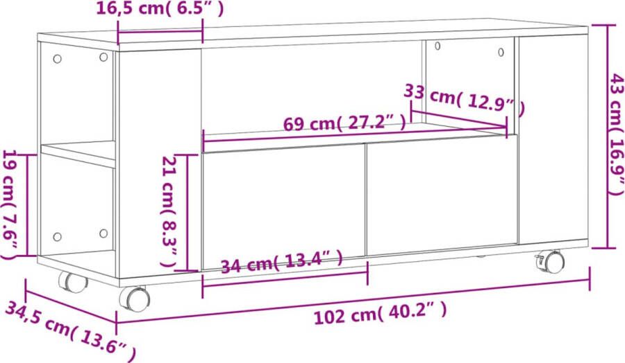 VidaXL -Tv-meubel-102x34 5x43-cm-bewerkt-hout-bruineikenkleurig