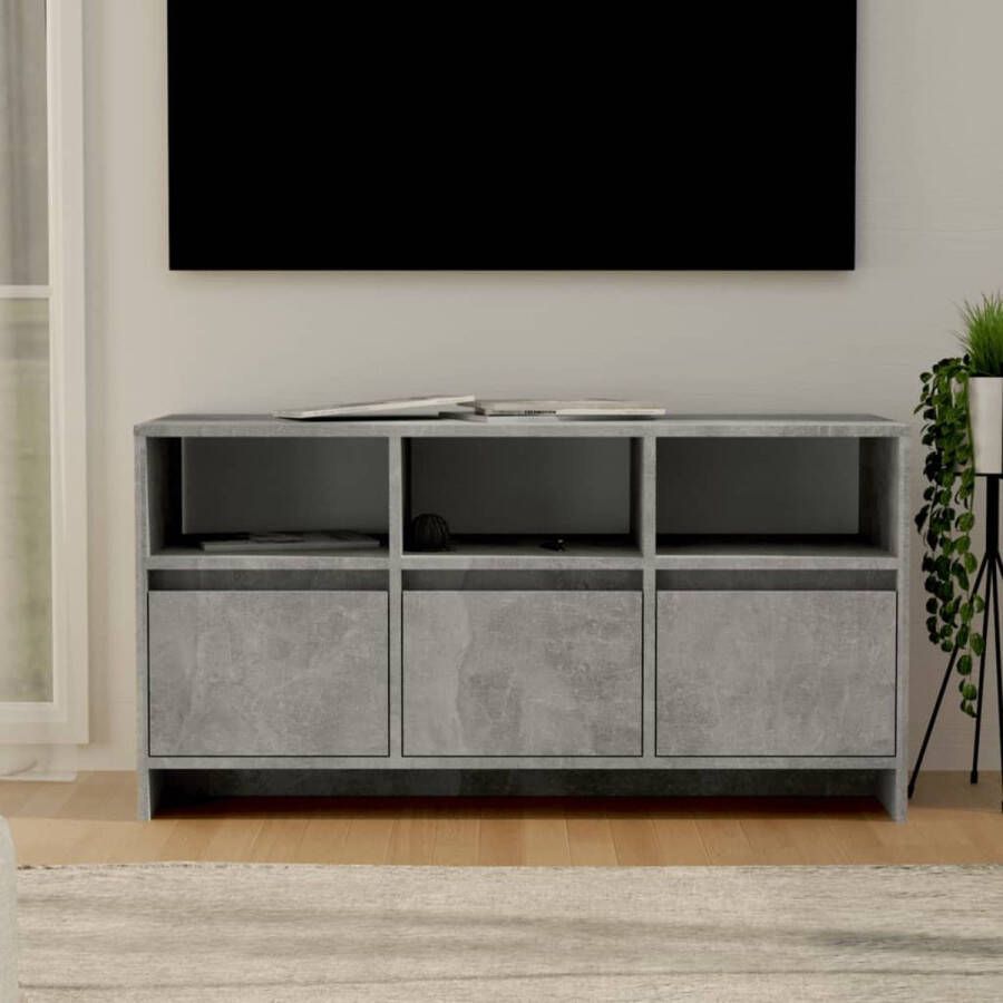 VidaXL Tv meubel 102x37 5x52 5 cm betongrijs spaanplaat