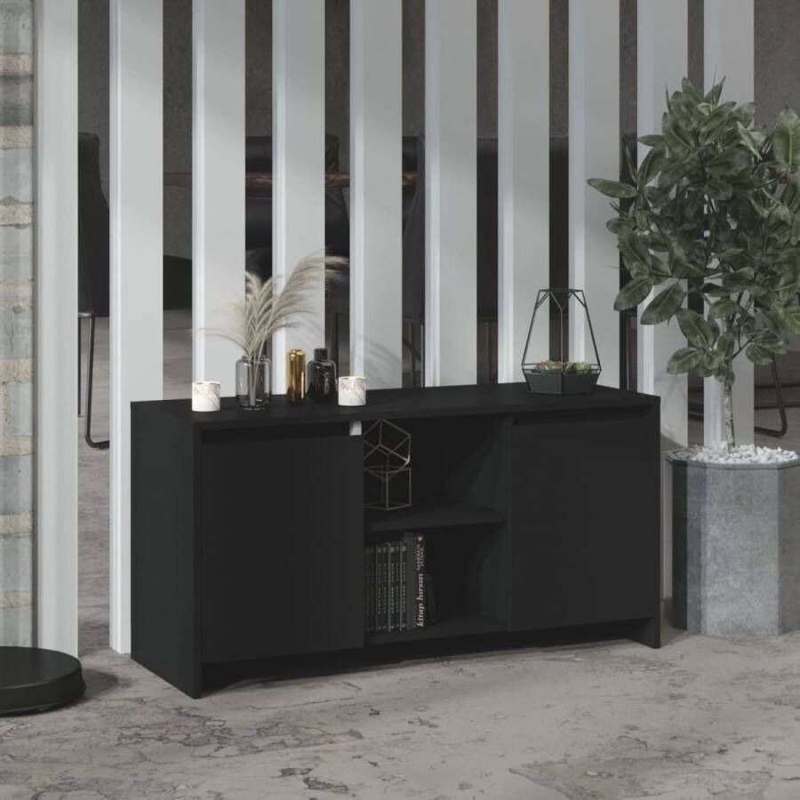 vidaXL Tv-meubel 102x37 5x52 5 cm spaanplaat zwart