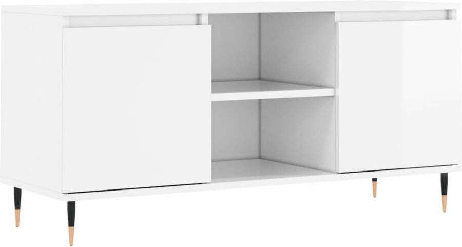 VidaXL -Tv-meubel-104x35x50-cm-bewerkt-hout-hoogglans-wit