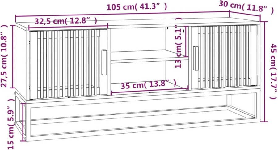 VidaXL -Tv-meubel-105x30x45-cm-bewerkt-hout-en-ijzer