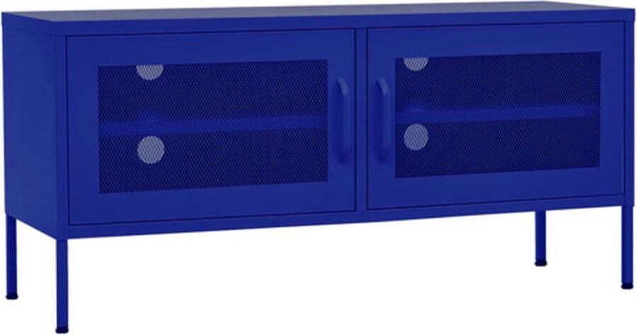 VidaXL -Tv-meubel-105x35x50-cm-staal-marineblauw