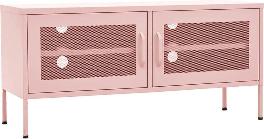 VidaXL -Tv-meubel-105x35x50-cm-staal-roze