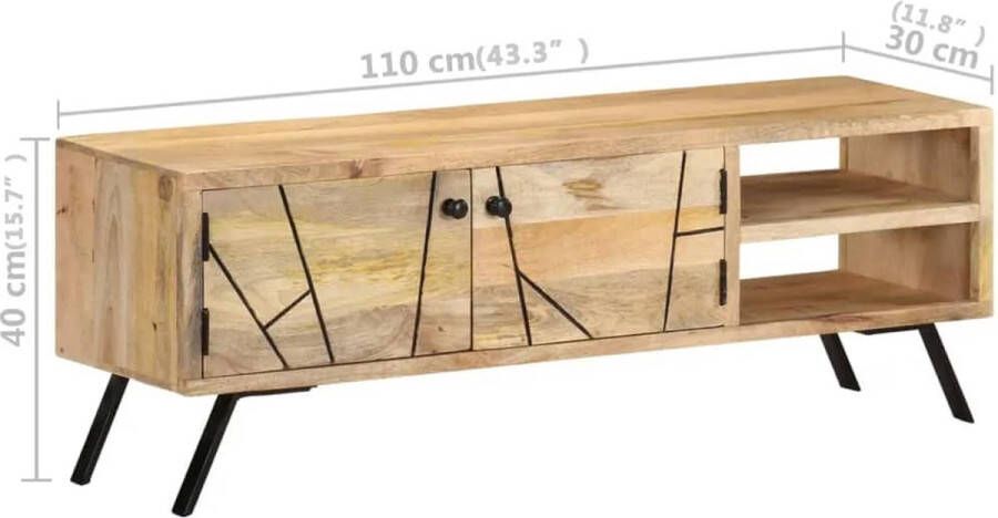 VidaXL -Tv-meubel-110x30x40-cm-massief-mangohout