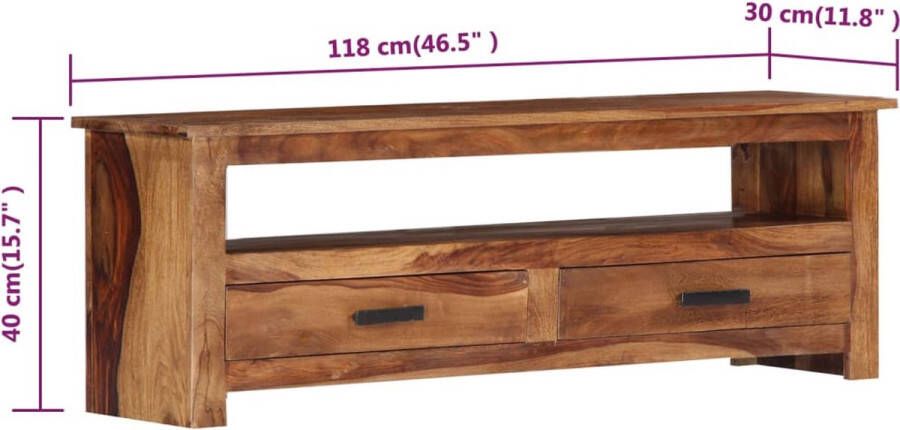 VidaXL TV-meubel 118x30x40 cm massief sheeshamhout VDXL_247715