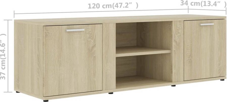 VidaXL -Tv-meubel-120x34x37-cm-bewerkt-hout-sonoma-eikenkleurig