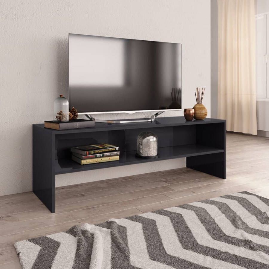 VidaXL Tv meubel 120x40x40 cm spaanplaat hoogglans grijs