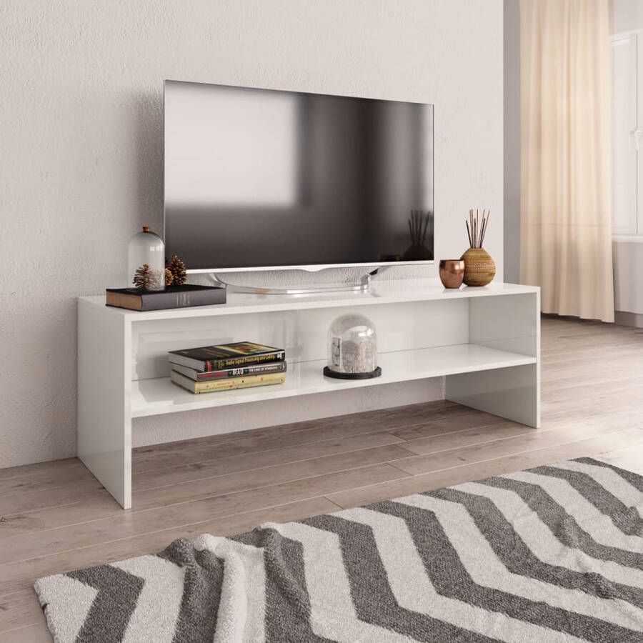 VidaXL Tv meubel 120x40x40 cm spaanplaat hoogglans wit