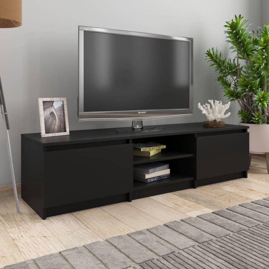 vidaXL Tv-meubel 140x40x35 5 cm bewerkt hout zwart