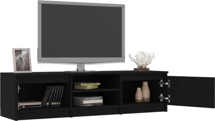 vidaXL Tv-meubel 140x40x35 5 cm spaanplaat zwart VDXL_800649